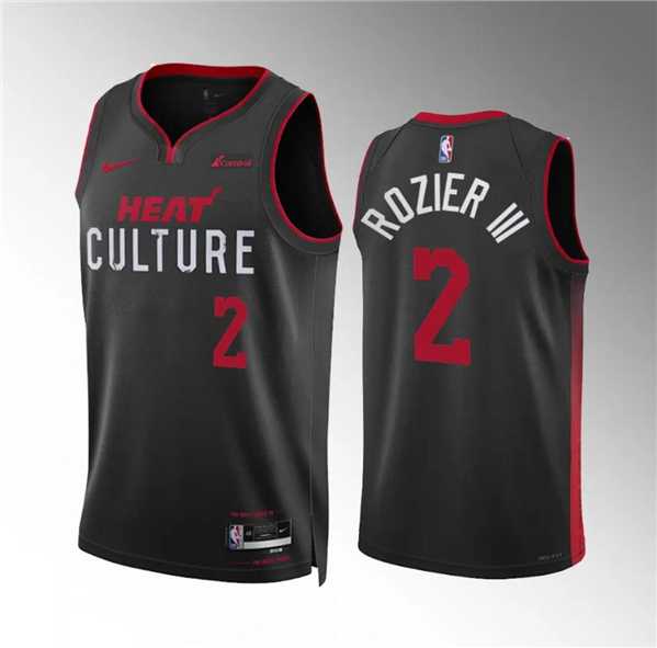 Mens Miami Heat #2 Terry Rozier III Black 2023-24 City Edition Stitched Basketball Jersey Dzhi